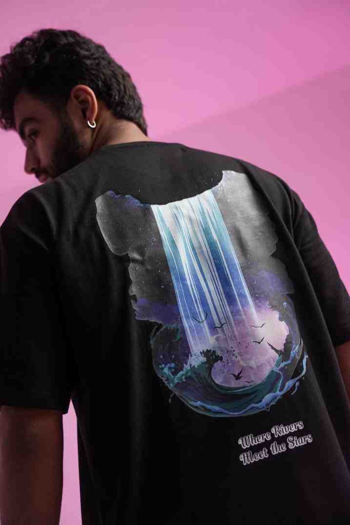 Eternal Flow – Cosmic Waterfall Oversized Tee