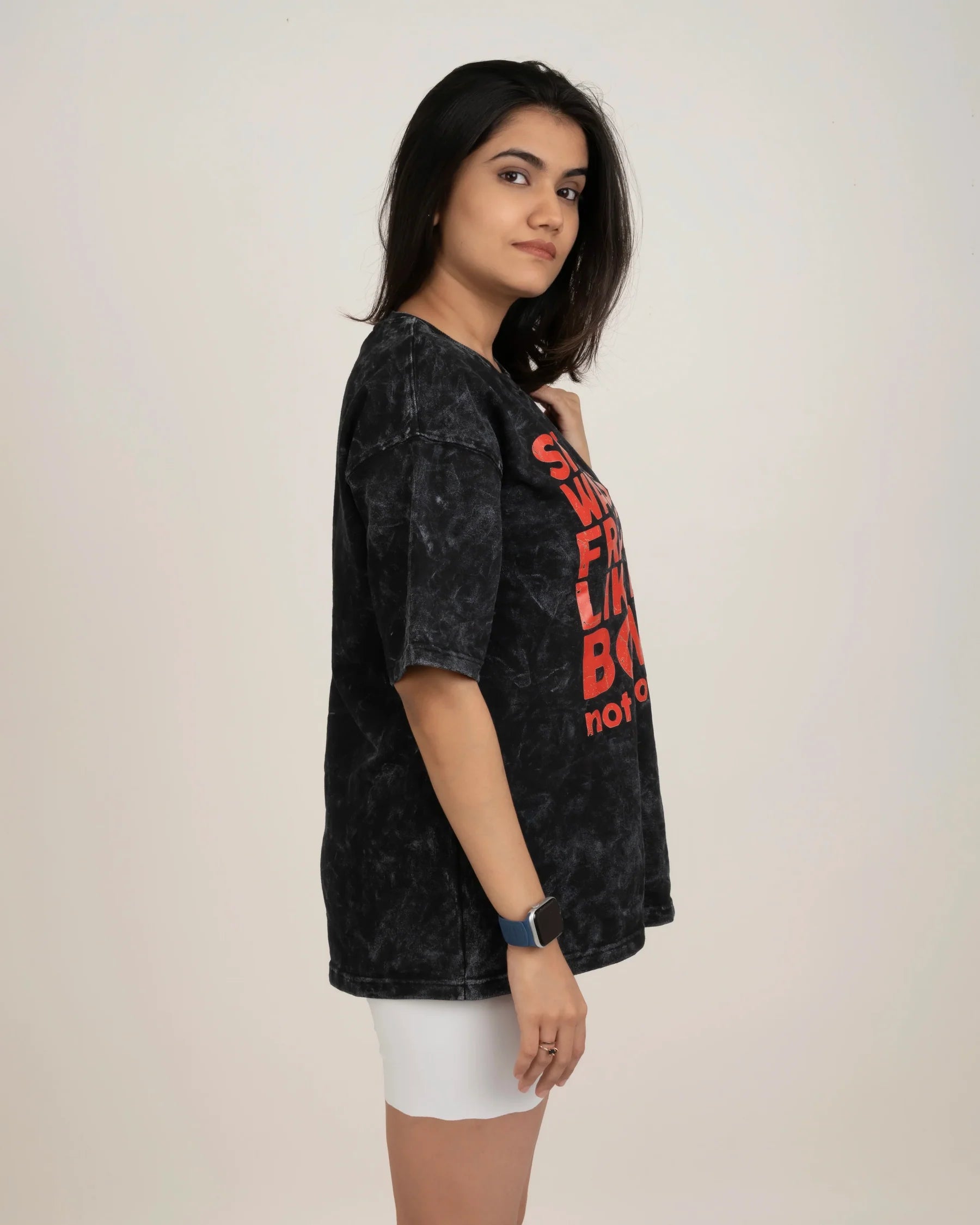 She Was Fragile Acid Wash Oversized T-Shirt