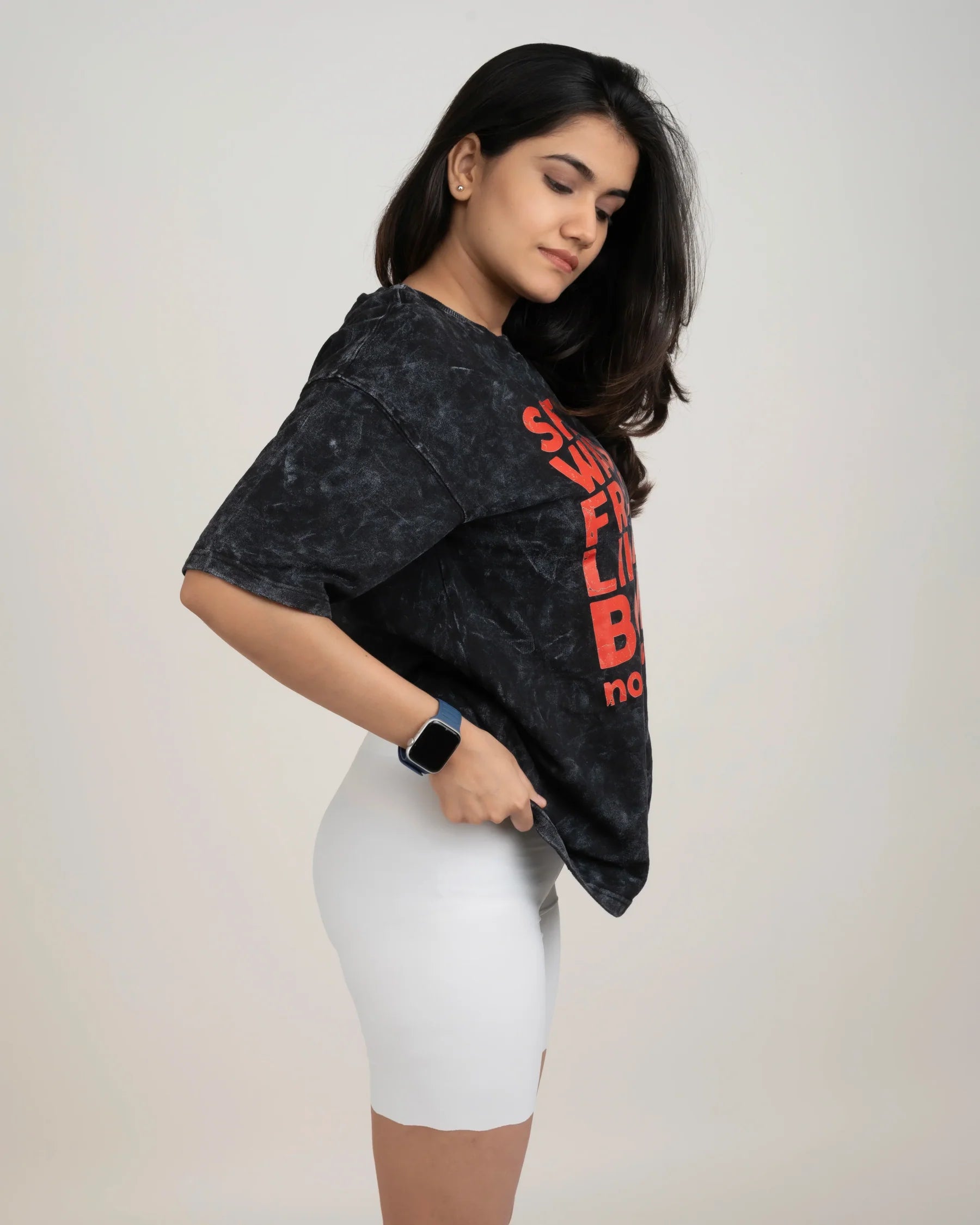 She Was Fragile Acid Wash Oversized T-Shirt