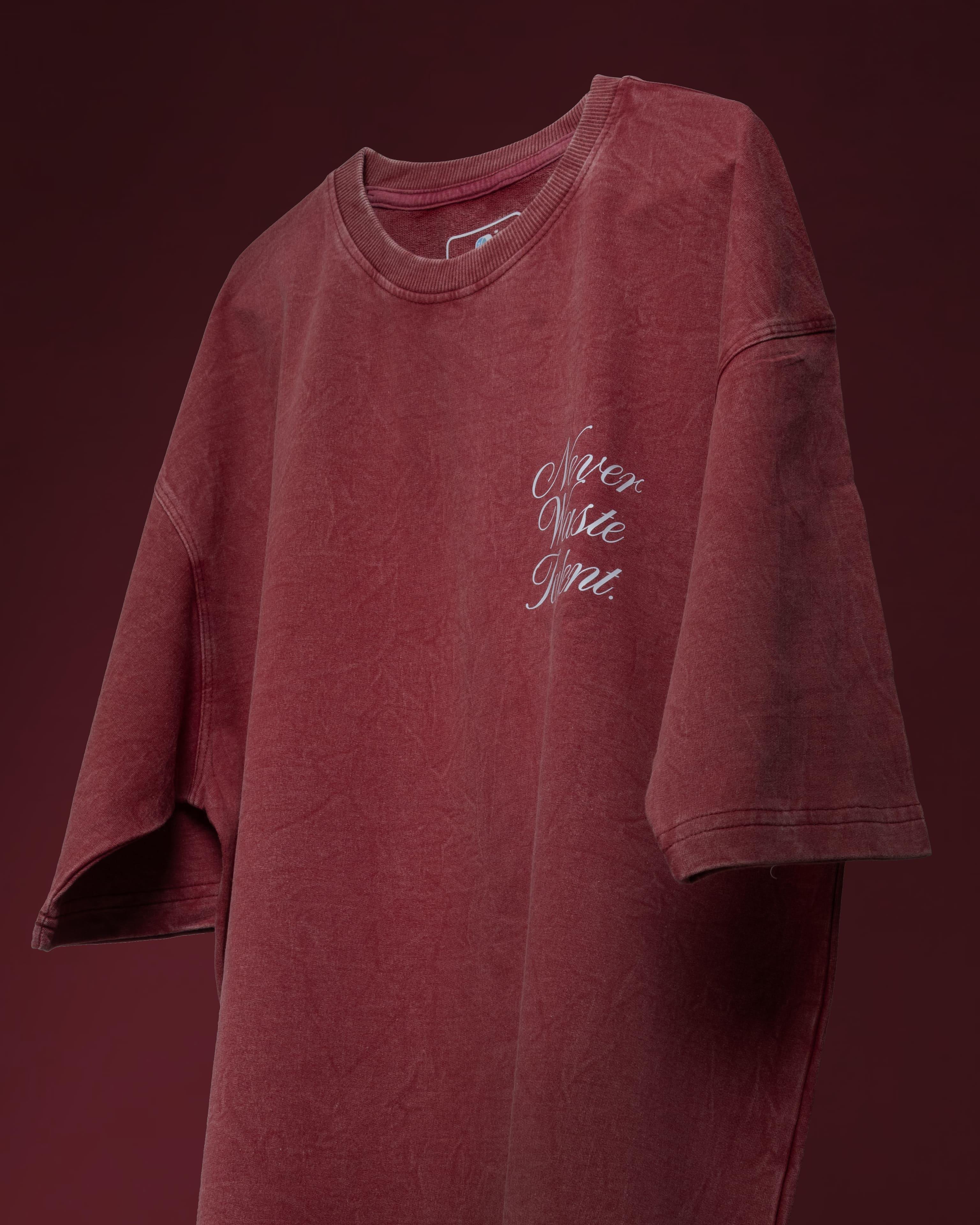 Bellbum Never Waste Talent Oversized Graphic Unisex Oversized T-Shirt – DTF Print | 240 GSM Cotton - Bellbum