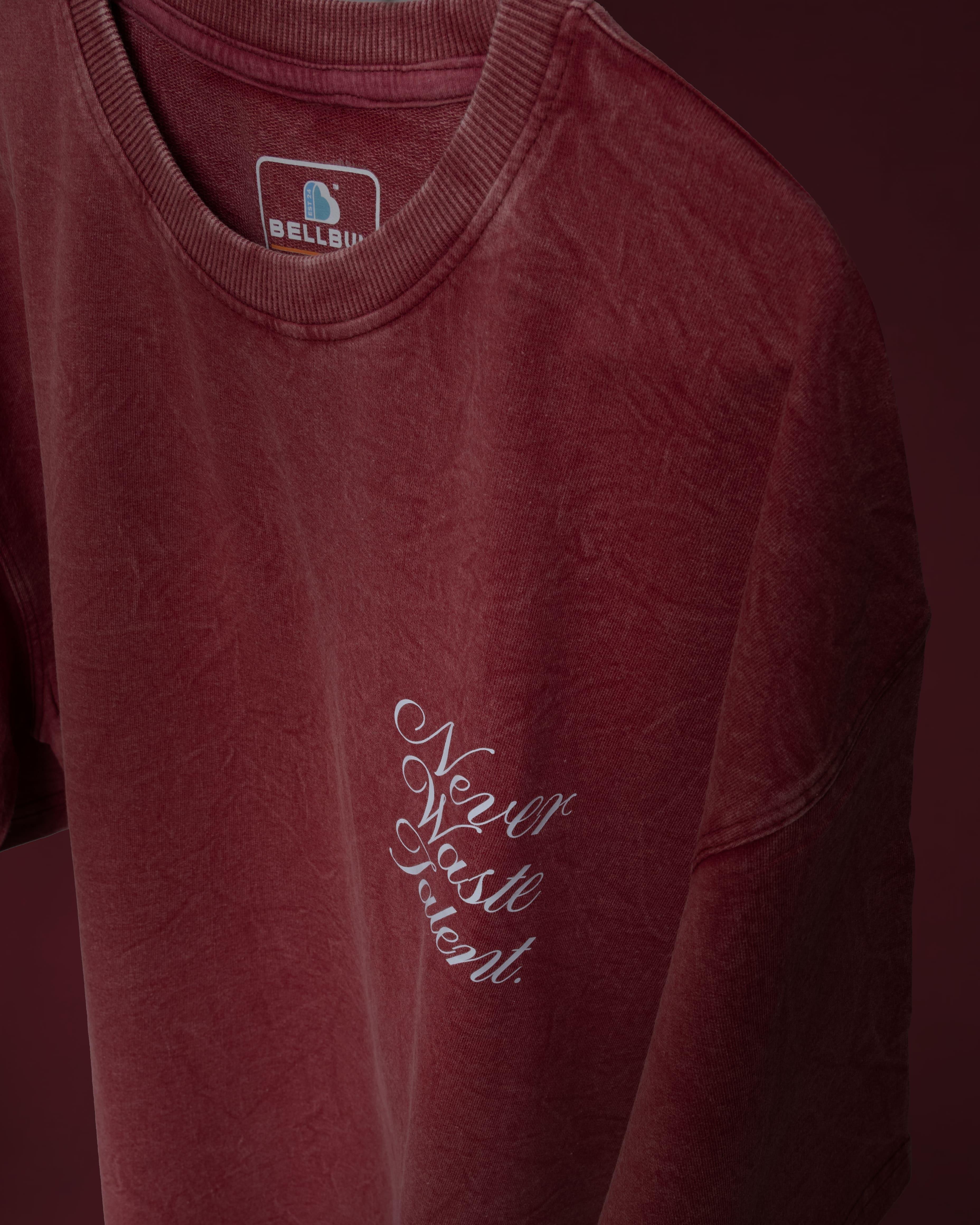 Bellbum Never Waste Talent Oversized Graphic Unisex Oversized T-Shirt – DTF Print | 240 GSM Cotton - Bellbum